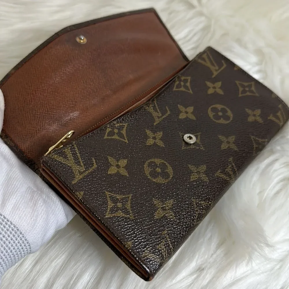 💯Authentic Louis Vuitton Monogram Long Wallet 🍀
